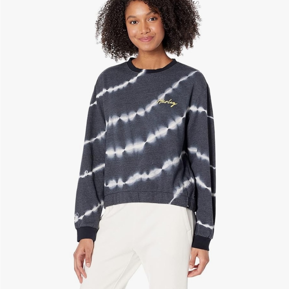 Hurley Blue and Cream Tie-Dye Top